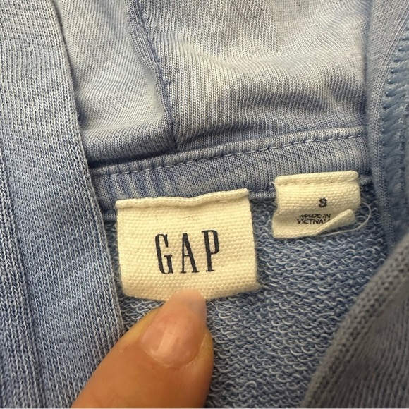 GAP Blue Zip Front Relaxed Hoodie with Kangaroo Pouch pockets size S - Picture 3 of 5